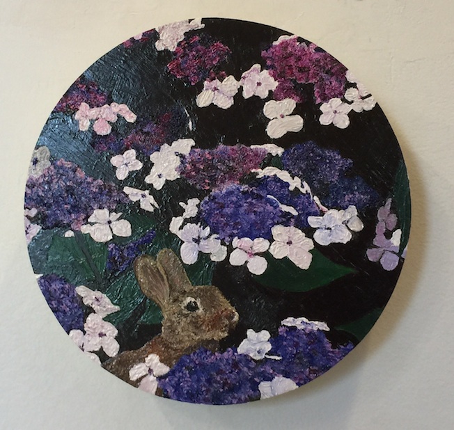 Sarah McRobie| Rabbit in Hydrangea |  McAtamney Gallery and Design Store | Geraldine NZ
